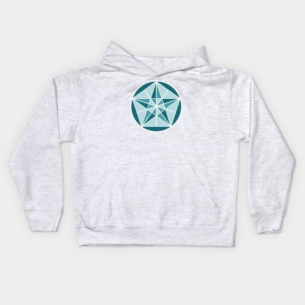 Teal Crystal Star Kids Hoodie by Crystal Star Creations